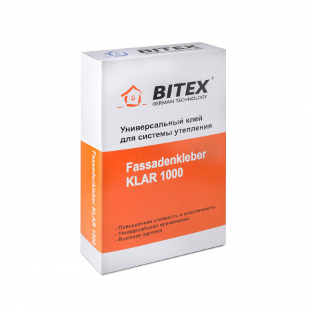 Смесь штукатурно-клеевая для армирования и приклеивания утеплителей BITEX FassadenKleber KLAR 1000, 25кг